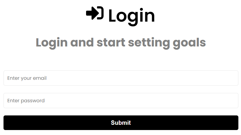 Screenshot of login screen for MERN stack app